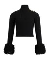 Patou Sweater With Fringes In Wool And Cashmere In Black