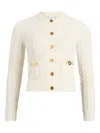 Patou Button Long-sleeved Sweater In White