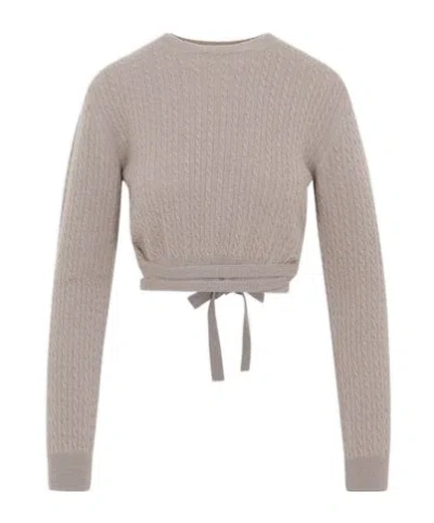 PATOU PATOU CABLE KNIT CROPPED SWEATER