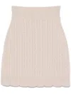 Patou Cable-knit Merino Wool Mini Skirt In Neutrals