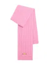 Patou Cable Knit Scarf In Pink