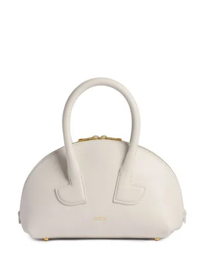 Patou Calf Leather Hand Bag In White