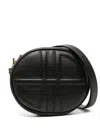 Patou Calf Leather Le Jp Crossbody Bag In Black