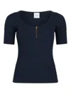 Patou Geripptes T-shirt Aus Bio-baumwolle In Black