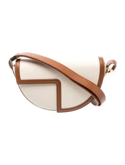 Pre-owned Patou Canvas Shoulder Bag In Neutrals