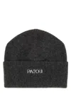 Patou Ribbed Turn-up Brim Hat In Gray
