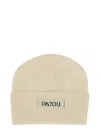 Patou Knit Hat With Ribbed Cuff Design In Neutral