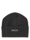Patou Ribbed Turn-up Brim Hat In Gray