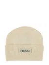 Patou Knit Hat With Ribbed Cuff Design In Neutral