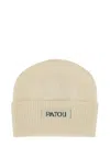 Patou Knit Hat With Ribbed Cuff Design In Neutral
