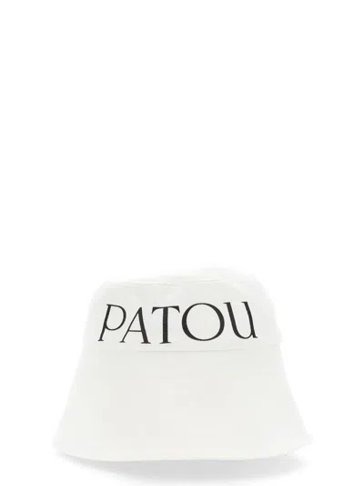 Patou Wide Brim Stitched Design Bucket Hat In Red