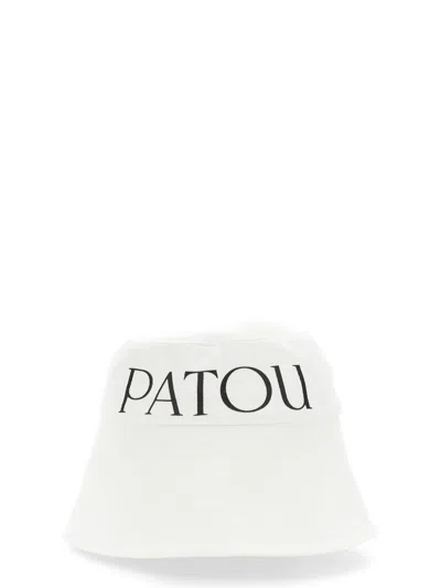 Patou Wide Brim Stitched Design Bucket Hat In Red