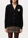 Patou Wool And Cashmere Embroidered Cardigan In Schwarz