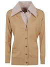 Patou Collar Cardigan Cotton Patch Pockets