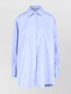 Patou Casual Collared Neck Long Sleeves Top In Blue