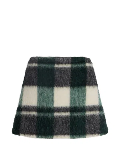 Patou Check A-line Mini Skirt In Black