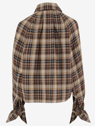 Patou Check Pattern Cotton Blouse In Multi