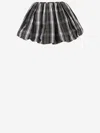Patou Check Pattern Flared Skirt In Black