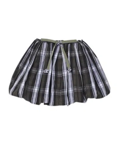 Patou Checked Balloon Miniskirt In Black
