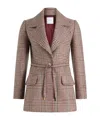 Patou Checked Belted Blazer In Multi