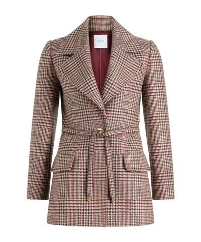 PATOU CHECKED BELTED BLAZER