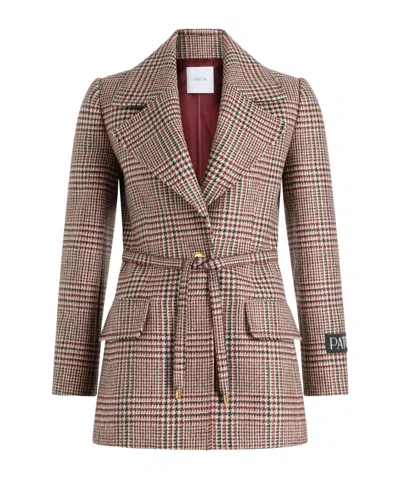 PATOU CHECKED BELTED JACKET