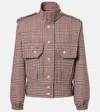 Patou Checked Virgin Wool Jacket In Gray