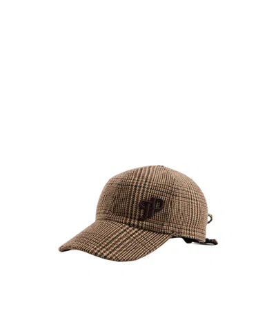 Patou Check-pattern Knot Baseball Cap In Brown