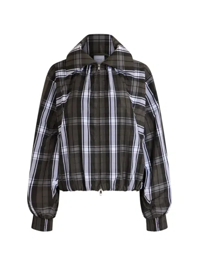 Patou Check-print Long-sleeve Bomber Jacket In Multi