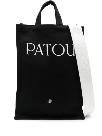 Patou Shoulder Bag With Logo In Black