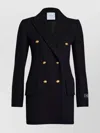 Patou Virgin-wool Double-breasted Coat In Black
