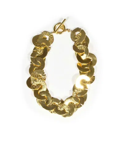 Patou Coin Chain Necklace In Green