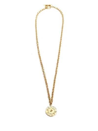 Patou Antique Coin Charm Necklace In Gold