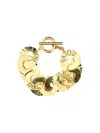 Patou Gold Interlocking Links Bracelet With Engraved Logo In Gold
