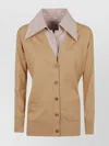 Patou Collar Cardigan Cotton Patch Pockets