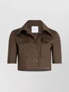 PATOU COLLAR CROPPED JACKET FLAP POCKETS