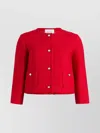 Patou Button-down Long-sleeved Casual Jacket In Red