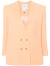 Patou Collarless Double-breasted Blazer In Orange