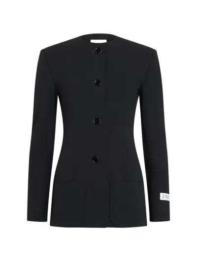 Patou Collarless Fitted Jacket In Black