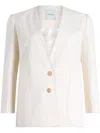 Patou Collarless Jacket In 白色