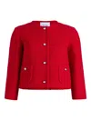 Patou Button-down Long-sleeved Casual Jacket In Red