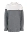 Patou Merino-blend Colour-block Jumper In Gray
