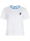 Patou Contrast-collar Organic Cotton T-shirt In White