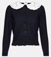 Patou Convertible Wool-blend Cardigan In Navy Parisian Night