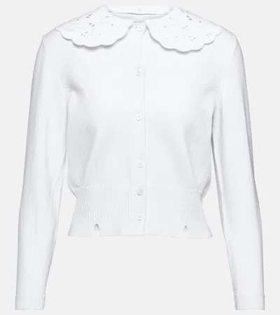 Patou Convertible Wool-blend Cardigan In White