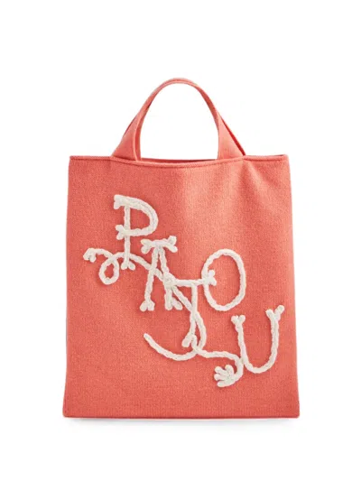 Patou Cornelly Embroidered Tote Bag In Orange