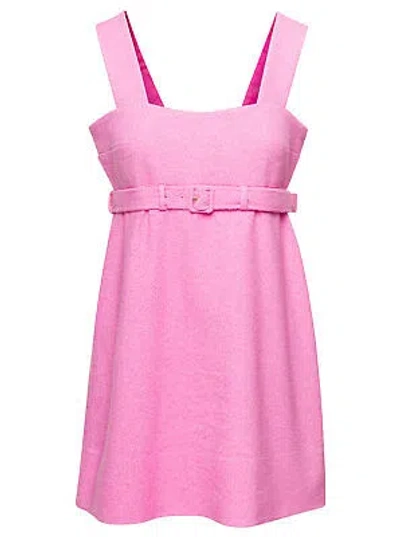 Pre-owned Patou Corsage Belted Dress In Pink