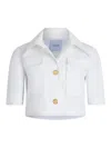 Patou Short-sleeved Cropped Jacket In White