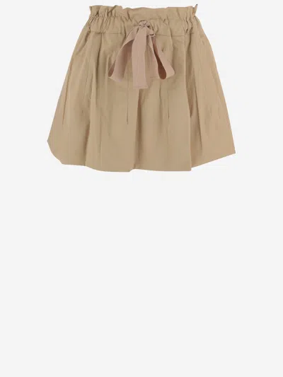 Patou Cotton Bloomer Skirt In Brown