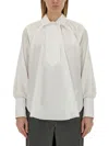 Patou Relaxed Fit Cotton Blouse With High Neck In White